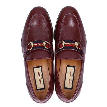 Gucci Web Line Horsebit Leather Loafers — view 5