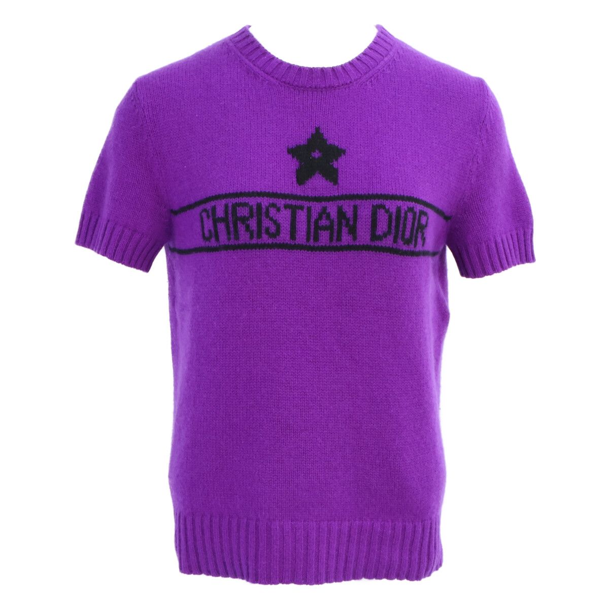 Dior Logo Cashmere Short Sleeve Knit Sweater