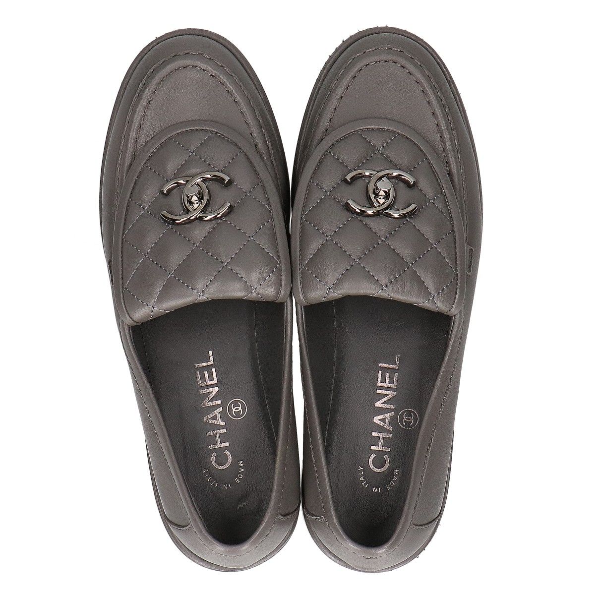Chanel CC Logo Turnlock Quilted Loafers — view 5