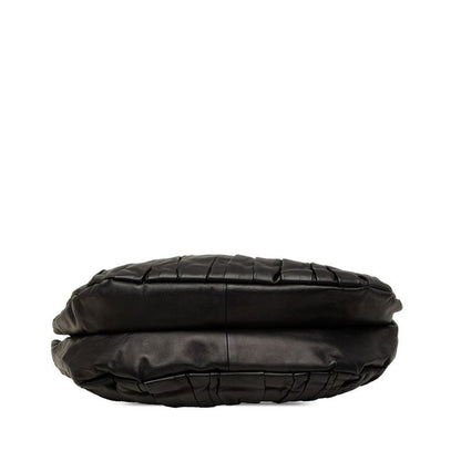 Dior Plisse Gathered Handbag Black Leather — view 3