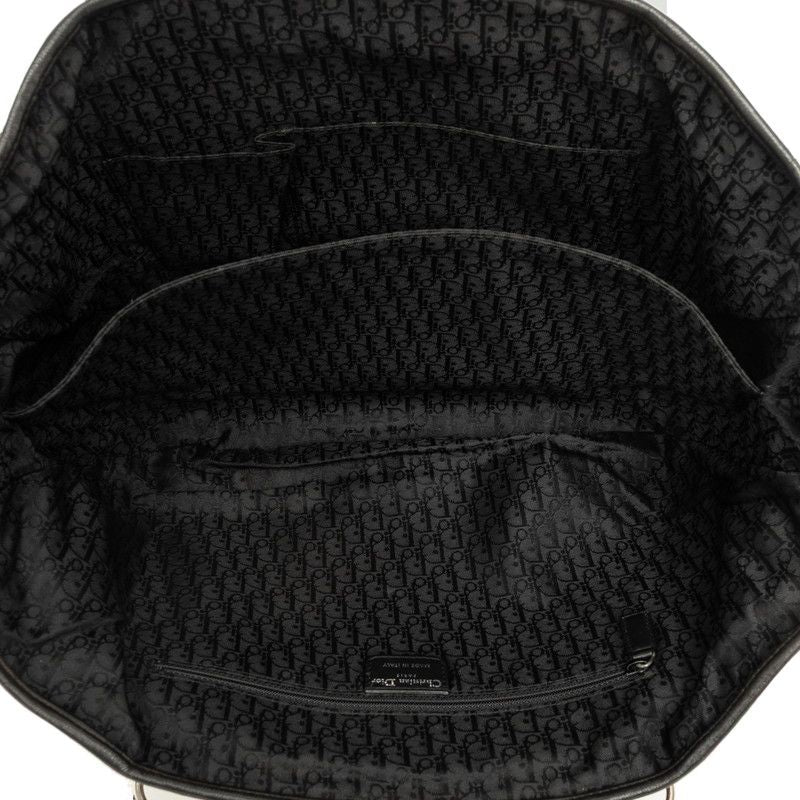 Dior Plisse Gathered Handbag Black Leather — view 4