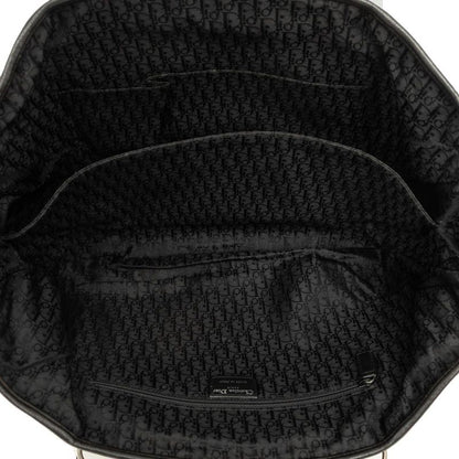 Dior Plisse Gathered Handbag Black Leather — view 4