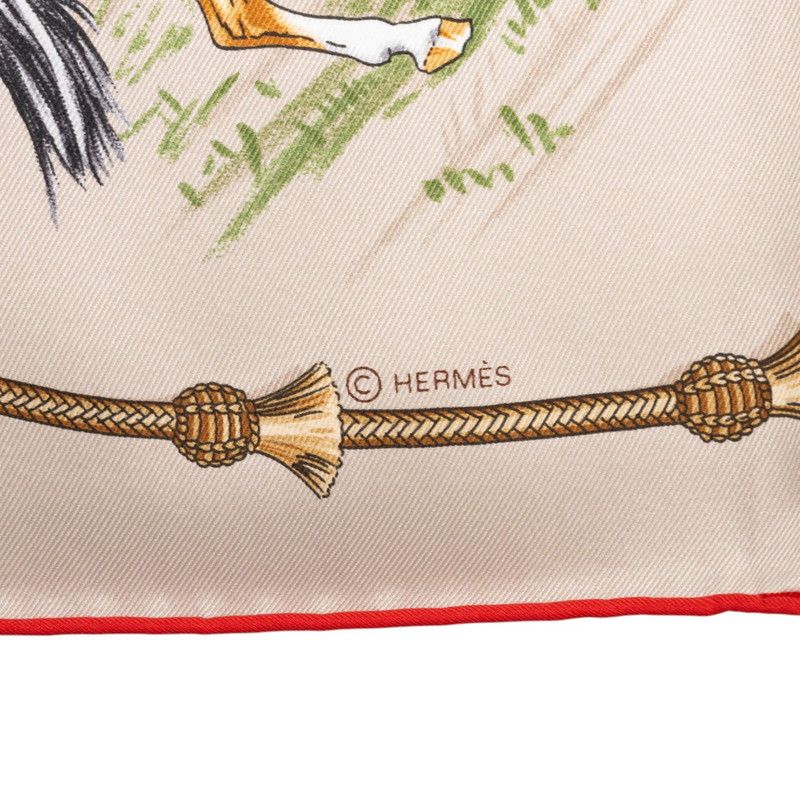 Hermes Carre 70 Pampa Prairie Scarf Gray Multicolor Silk — view 5