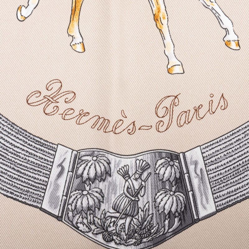 Hermes Carre 70 Pampa Prairie Scarf Gray Multicolor Silk — view 3