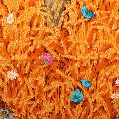 Hermes Carre 90 Lapins Dans Un Champ de Wheat Field and Rabbit Scarf Large — view 6