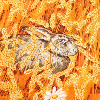Hermes Carre 90 Lapins Dans Un Champ de Wheat Field and Rabbit Scarf Large — view 4
