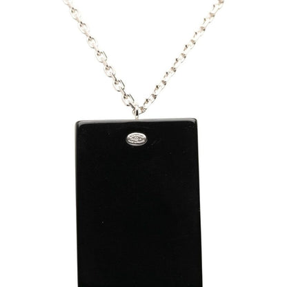 Chanel CC Logo Chain Pendant 04A Stamp Black Silver Metal Plastic — view 3