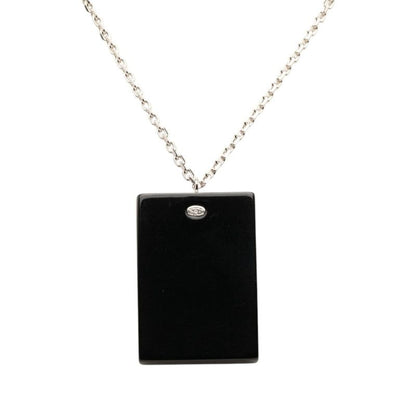 Chanel CC Logo Chain Pendant 04A Stamp Black Silver Metal Plastic — view 2