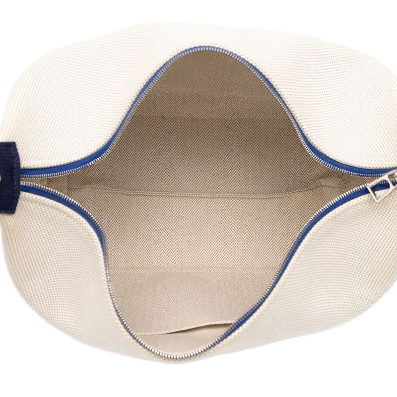 Hermes Bridal Black GM Cabriole Handbag Pouch Ivory Navy Toile — view 4