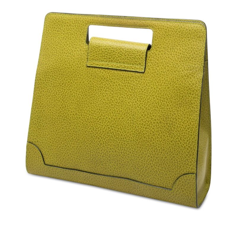 Celine Cutout Handle Square Handbag Green Leather — view 2