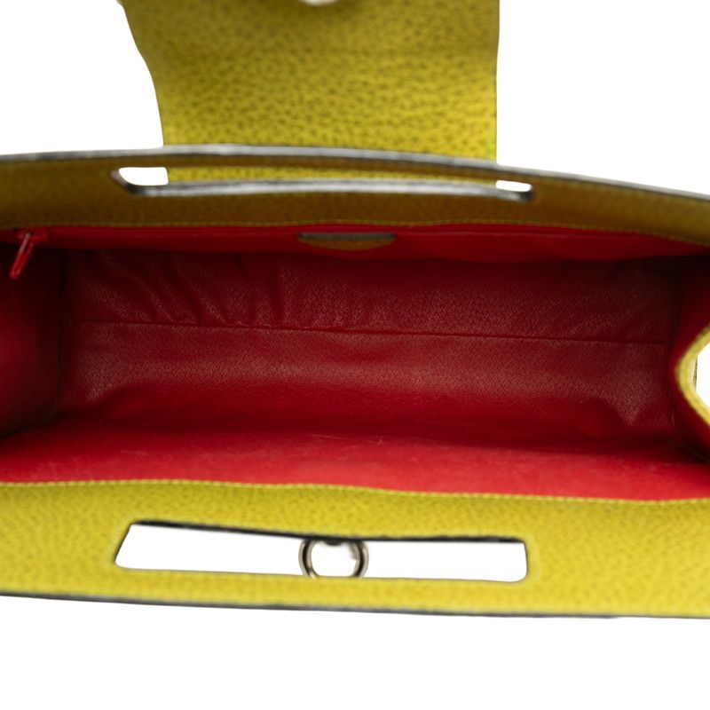 Celine Cutout Handle Square Handbag Green Leather — view 4