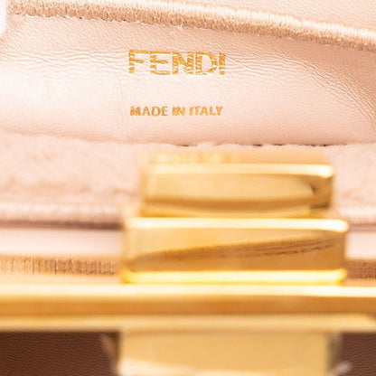 Fendi Peekaboo ISeeU Small Shoulder Bag Beige Pink Shearling — view 5