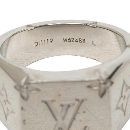 Louis Vuitton Monogram Signet Ring Silver Metal — view 5
