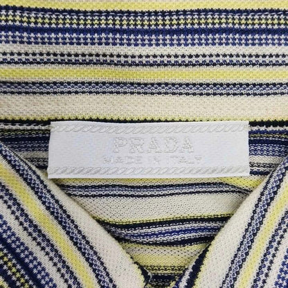 Prada Border Shirt Top Pattern Short Sleeve Open Collar Multicolor L — view 3