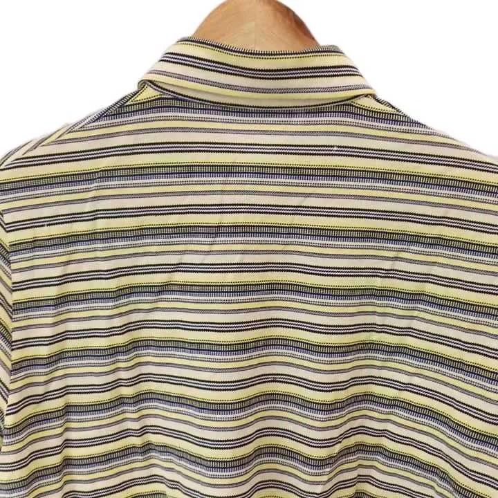 Prada Border Shirt Top Pattern Short Sleeve Open Collar Multicolor L — view 7