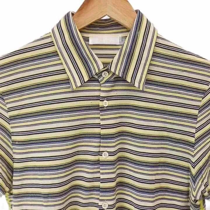 Prada Border Shirt Top Pattern Short Sleeve Open Collar Multicolor L — view 6