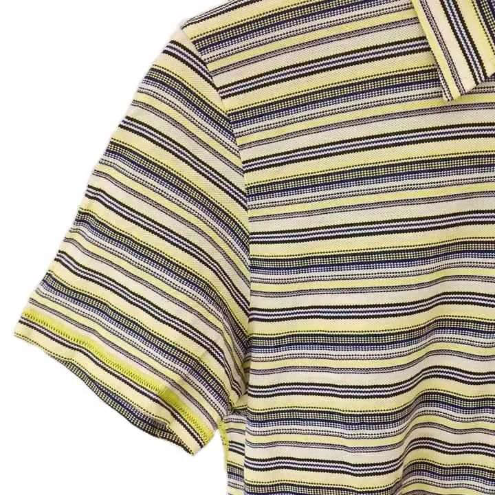 Prada Border Shirt Top Pattern Short Sleeve Open Collar Multicolor L — view 5