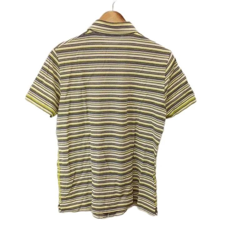 Prada Border Shirt Top Pattern Short Sleeve Open Collar Multicolor L — view 2