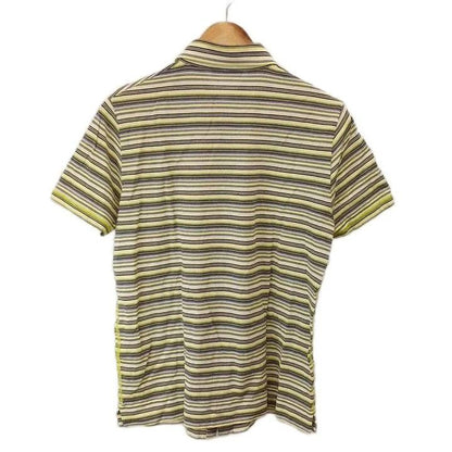 Prada Border Shirt Top Pattern Short Sleeve Open Collar Multicolor L — view 2