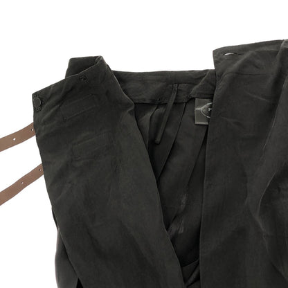Prada Leather Belted Silk Wrap Skirt Black 36 — view 4
