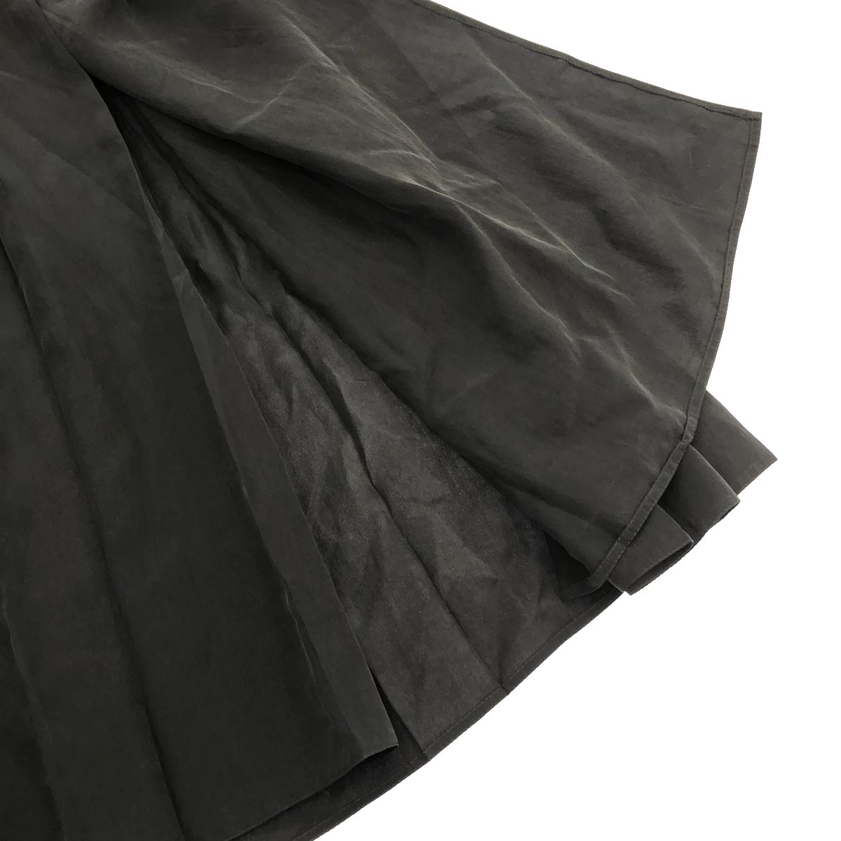 Prada Leather Belted Silk Wrap Skirt Black 36 — view 5