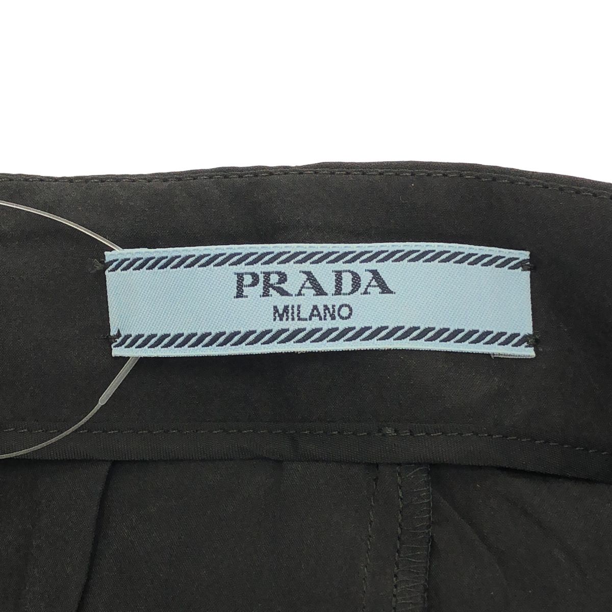 Prada Leather Belted Silk Wrap Skirt Black 36 — view 3