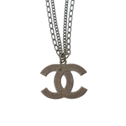 Chanel 06P CC Logo Double Chain Choker Necklace Silver — view 2