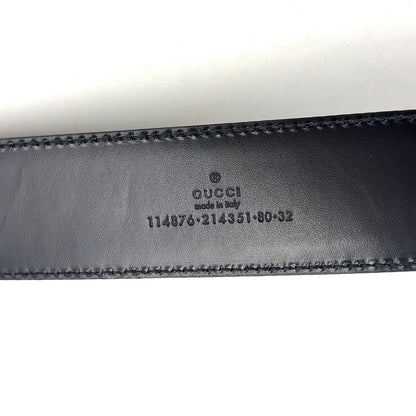 Gucci GG Guccissima Interlocking G Leather Black Belt Gold — view 4