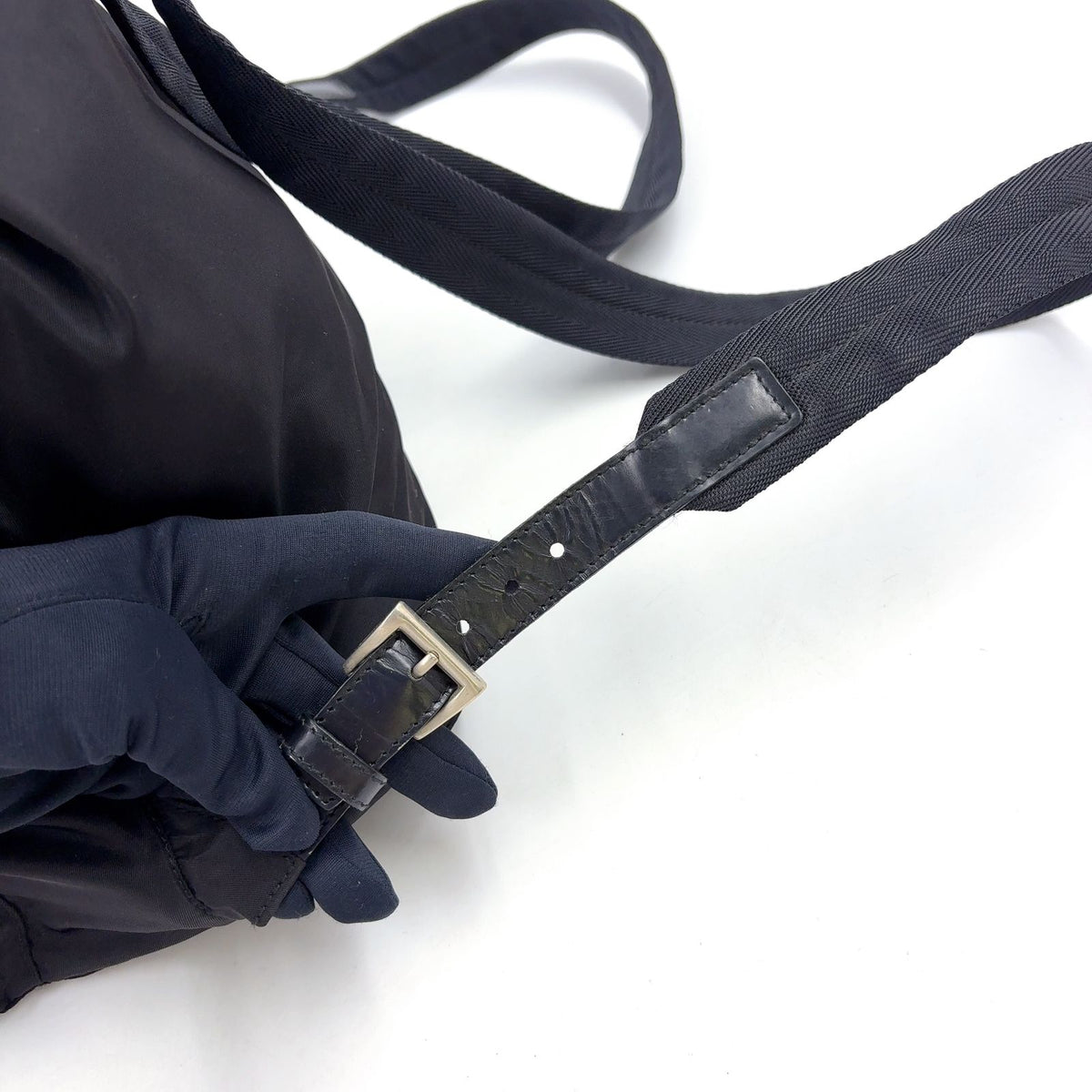 Prada Nylon Black Backpack Silver — view 5