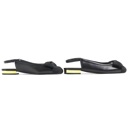 Chanel CC Logo Ribbon Slingback Lambskin Pumps Black Heels — view 4