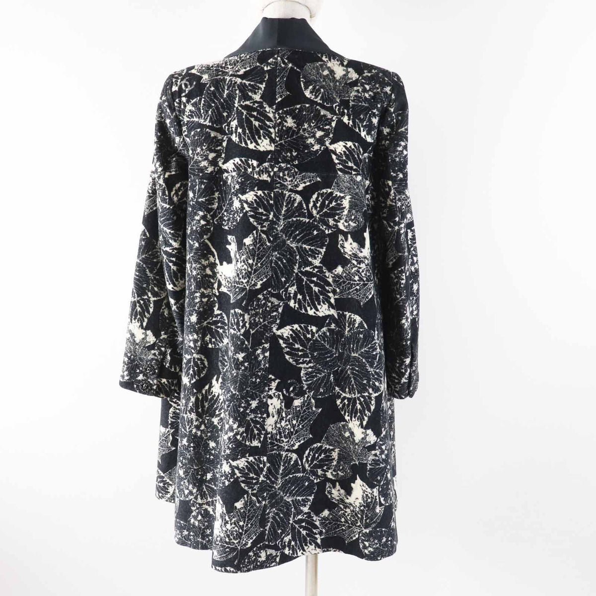 Chanel Part Lining Silk 100% Coco Buttons All Over Print Shawl Collar Coat — view 4
