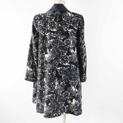 Chanel Part Lining Silk 100% Coco Buttons All Over Print Shawl Collar Coat — view 4