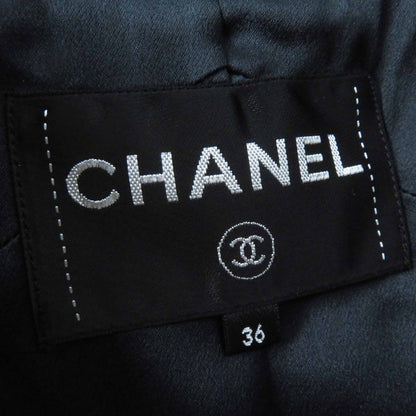 Chanel Part Lining Silk 100% Coco Buttons All Over Print Shawl Collar Coat — view 8
