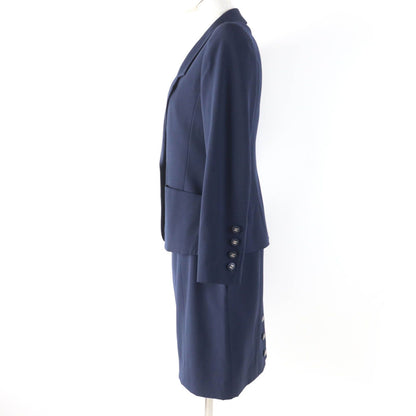 Chanel Vintage 96P CC Logo Button Jacket Skirt Set Navy 38 — view 2