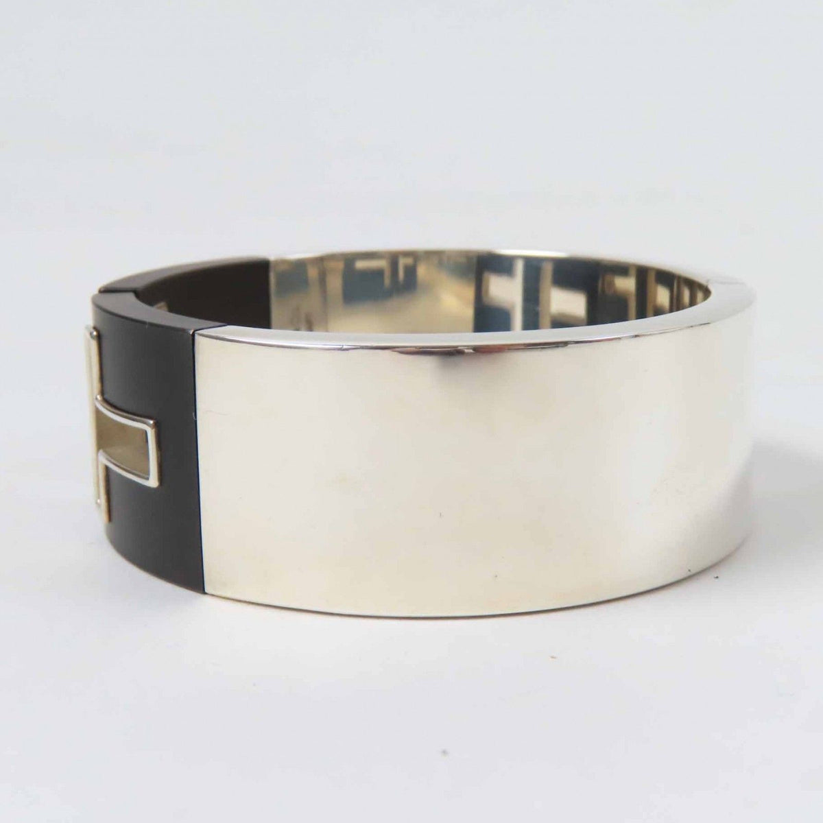 Tiffany & Co T-cut Out Bangle Bracelet 925 Sterling Silver Black — view 2