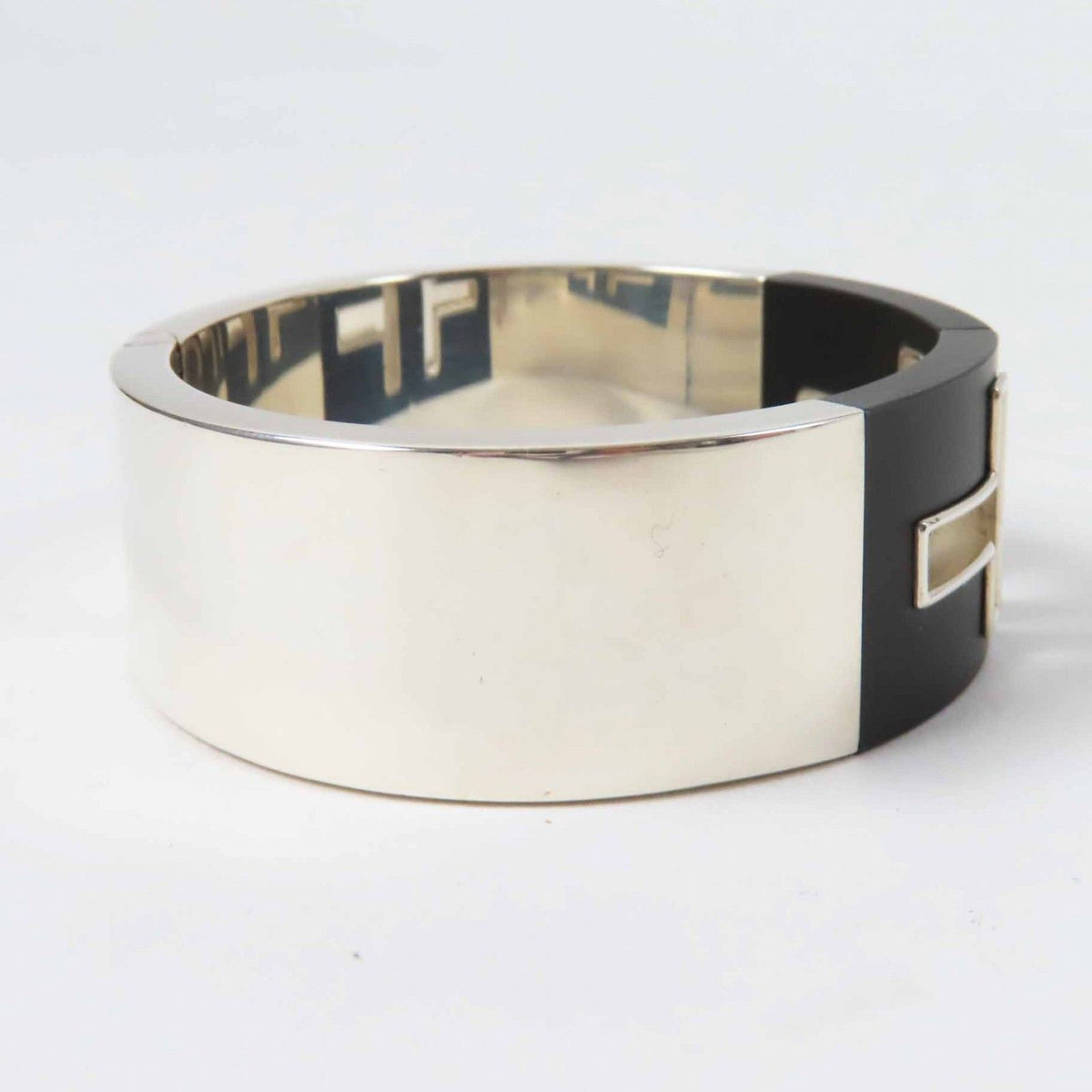 Tiffany & Co T-cut Out Bangle Bracelet 925 Sterling Silver Black — view 4