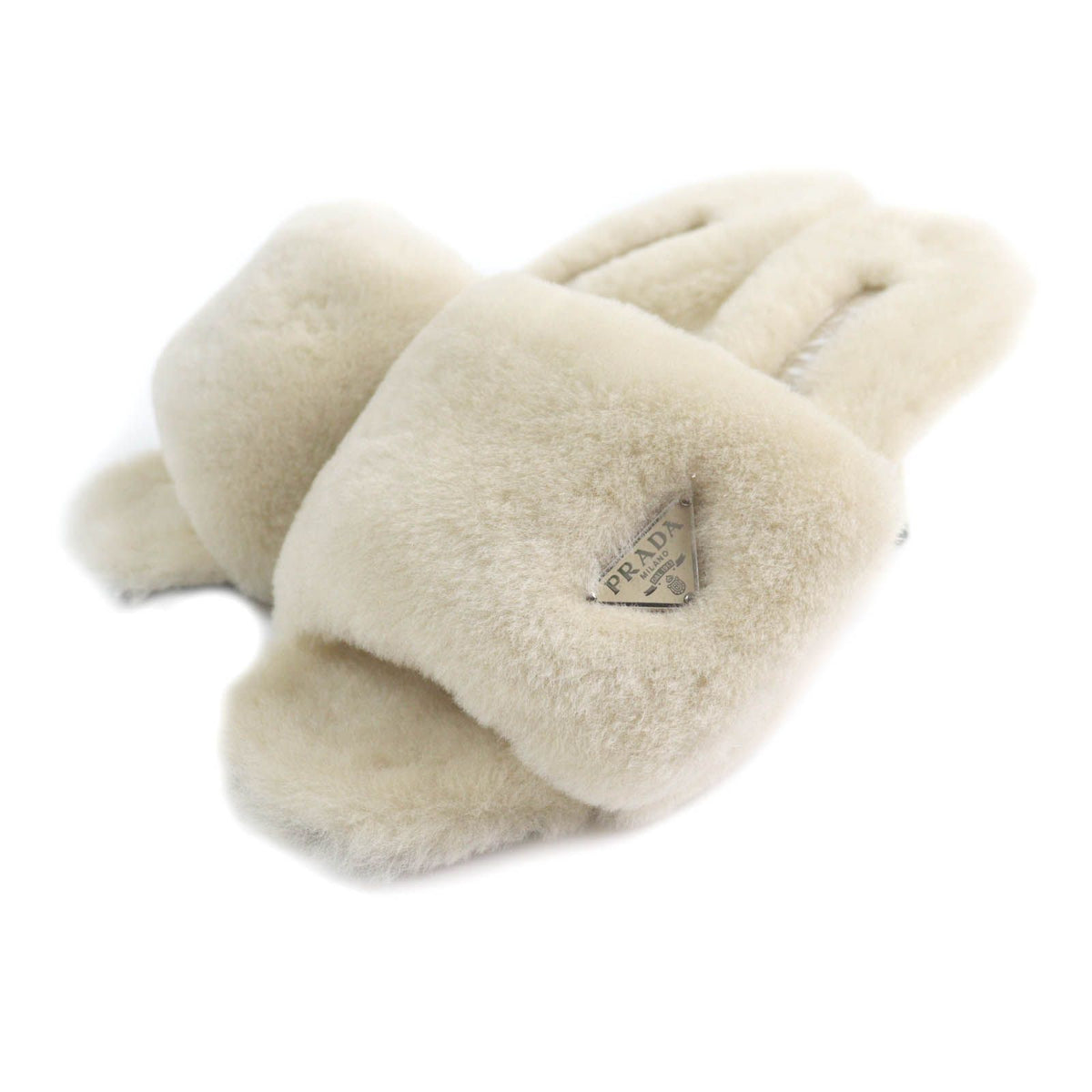 Prada Sheepfur with Sandals Beige