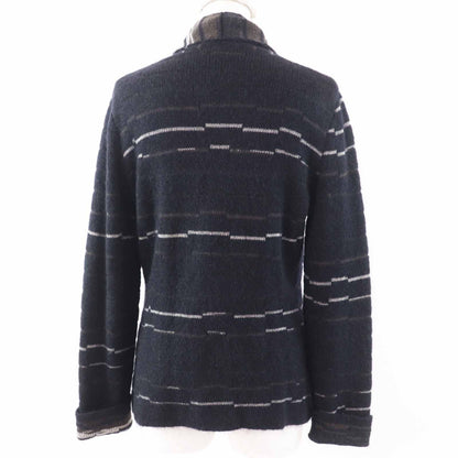 Chanel 09A Wool Mohair CC Logo Buttoned Knit Cardigan Dark Navy 42 — view 4