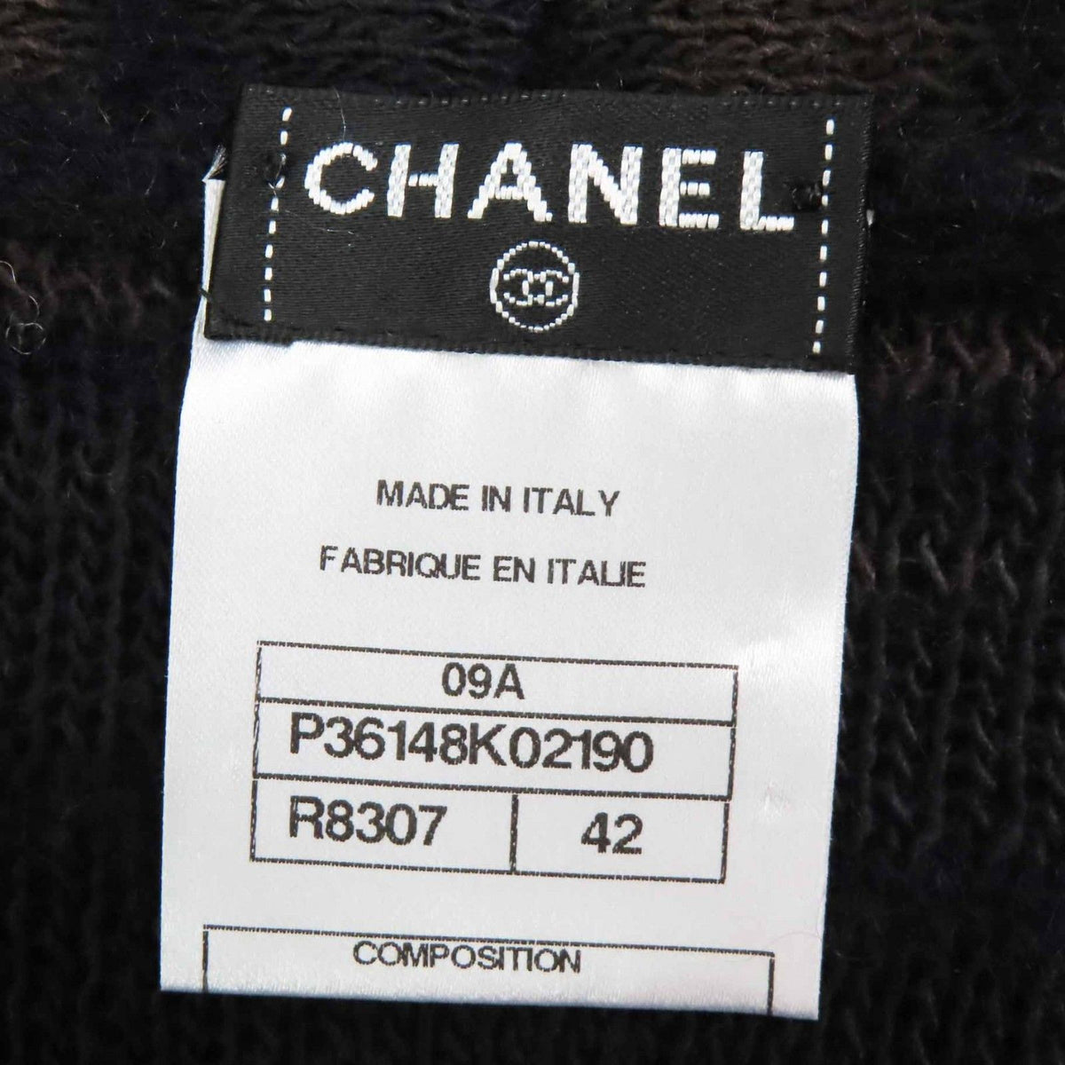 Chanel 09A Wool Mohair CC Logo Buttoned Knit Cardigan Dark Navy 42 — view 7