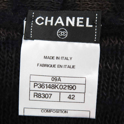 Chanel 09A Wool Mohair CC Logo Buttoned Knit Cardigan Dark Navy 42 — view 7