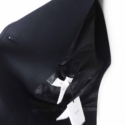 Celine Wool Triomphe Gold Button Egg Shape Pea Coat Black 36 — view 5