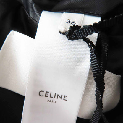 Celine Wool Triomphe Gold Button Egg Shape Pea Coat Black 36 — view 8