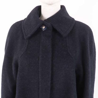 Chanel Alpaca CC Logo Buttoned Long Coat Dark Navy 38 — view 2