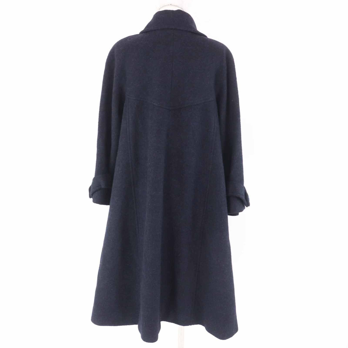 Chanel Alpaca CC Logo Buttoned Long Coat Dark Navy 38 — view 4