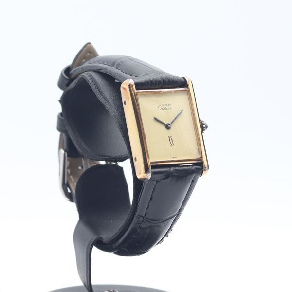 Cartier Must Tank Manual Wind Ivory Dial Watch — view 2