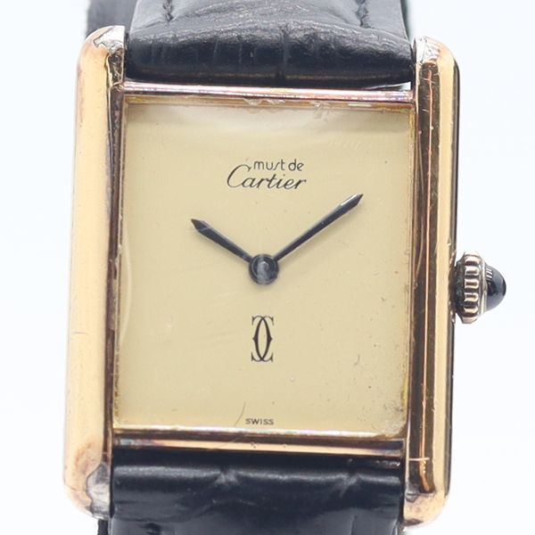 Cartier Must Tank Manual Wind Ivory Dial Watch