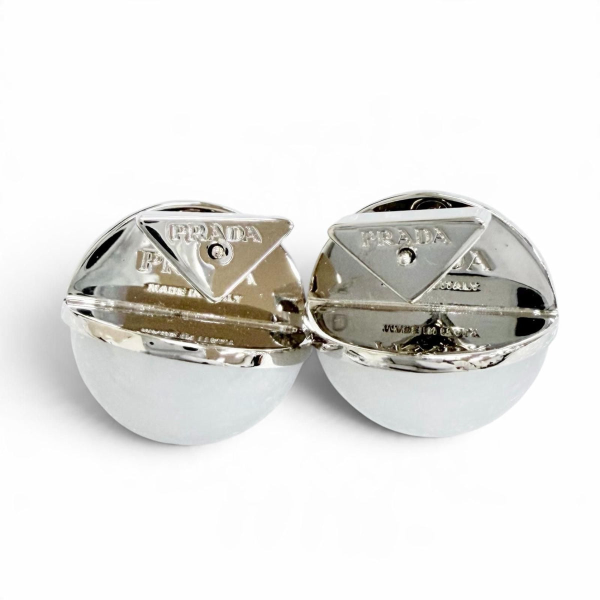 Prada Logo Crystal Ball Earrings — view 3