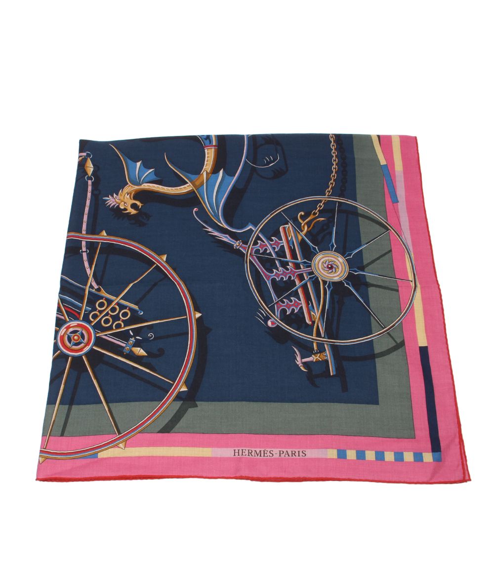 Hermes Large Shawl Scarf Voitures en Equilibre Elaborate Carriage — view 4