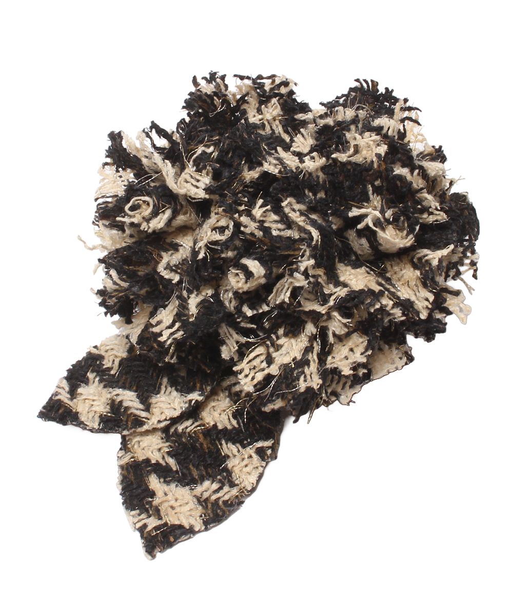 Chanel Corsage Gold Camellia Tweed Brooch