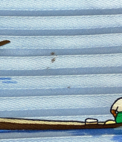Hermes Pleated Scarf Carre 90 Silk 100% Inle Lake Floating Market — view 6